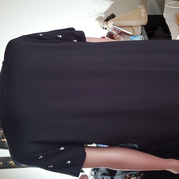 Adrienne Vittadini Black BeadedTunic, M - Picture 2 of 4